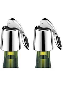 KASTWAVE 2 PACK Stainless Steel Bottle Stopper Expanding Beverage Bottle Stopper Reusable Bottle Saver Bottle Sealer Keeps Drink Fresh  - Image 1
