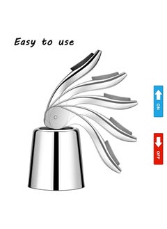 KASTWAVE 2 PACK Stainless Steel Bottle Stopper Expanding Beverage Bottle Stopper Reusable Bottle Saver Bottle Sealer Keeps Drink Fresh  - Image 2