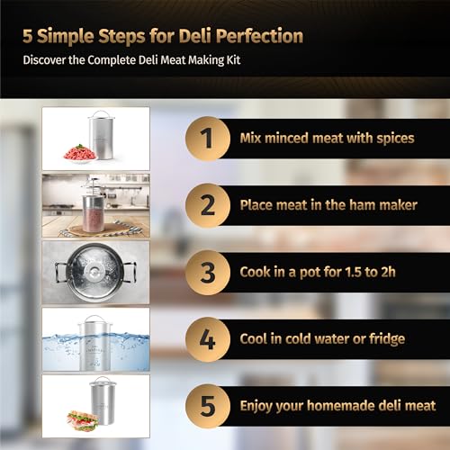 Matiks Deli Meat Press Mold for Deli Meats - Make Your Own Healthy Homemade Ham with This Stainless Steel Lunch Meat Press Maker - Our Ham Maker Includes Bonus Thermometer, Recipes and Cooking Bags - Image 5