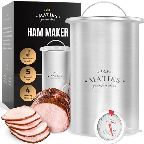 Matiks Deli Meat Press Mold for Deli Meats - Make Your Own Healthy Homemade Ham with This Stainless Steel Lunch Meat Press Maker - Our Ham Maker Includes Bonus Thermometer, Recipes and Cooking Bags - Image 1