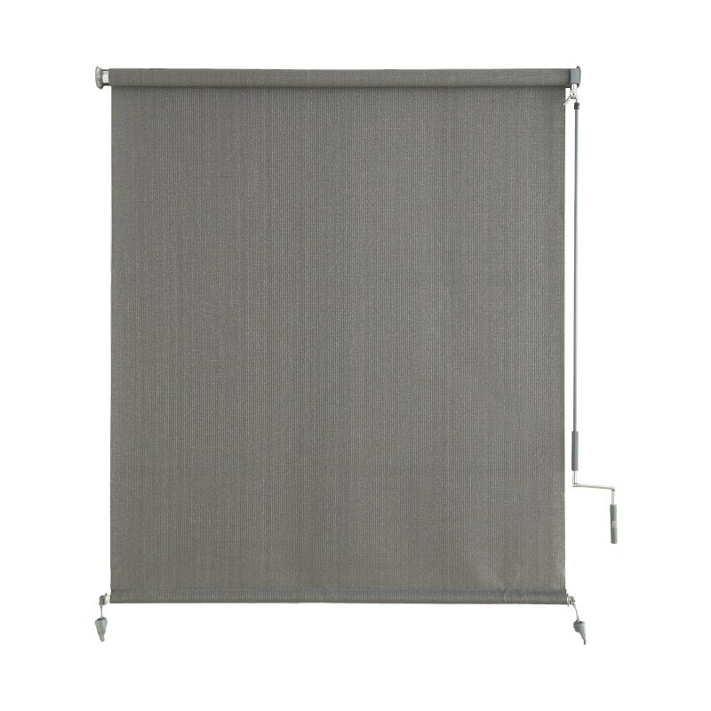 sunoff Outdoor Blinds for Porch, Cordless Patio Outdoor Roller Shades with Shade Cloth for Gazebo Pergola Balcony Backyard, 2 Poles & 1 Fabric, Grey, 48" Wx72 H - Image 1