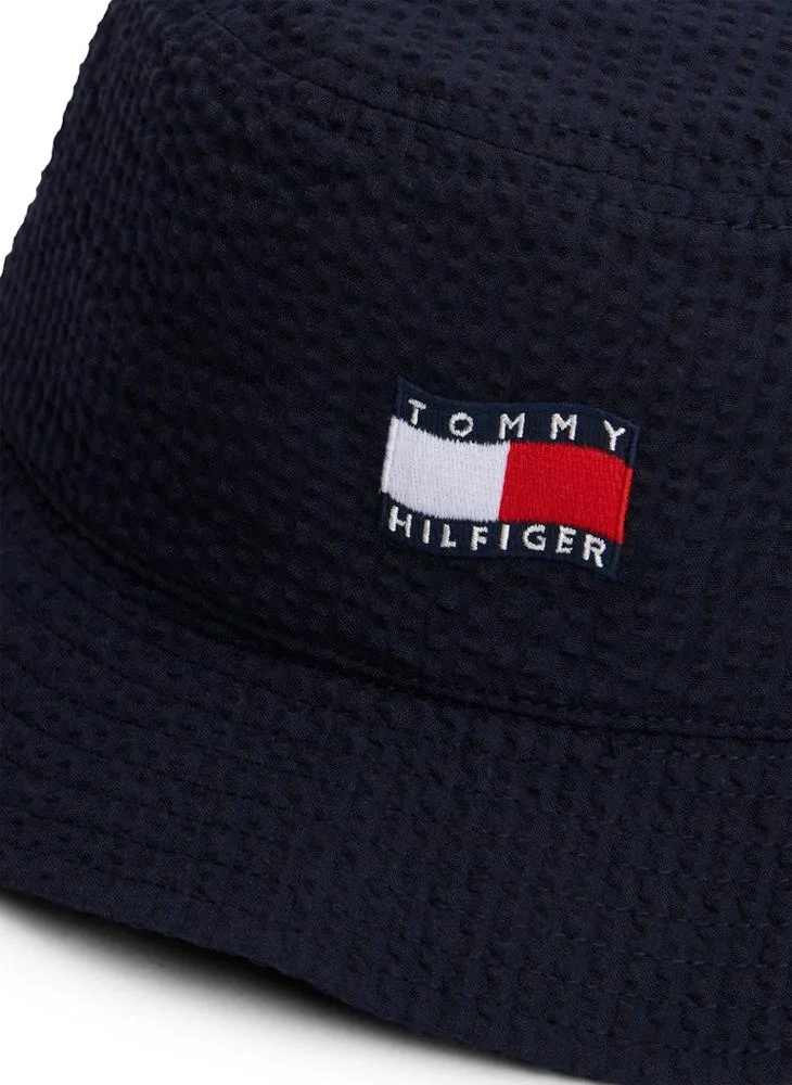 TOMMY HILFIGER  Kids Wavy Flag Seersucker Bucket Hat  | Best Price UAE