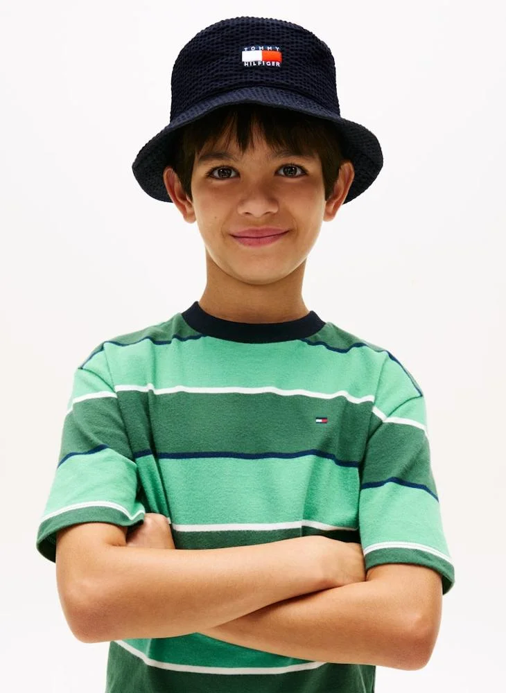 TOMMY HILFIGER  Kids Wavy Flag Seersucker Bucket Hat  | Best Price UAE
