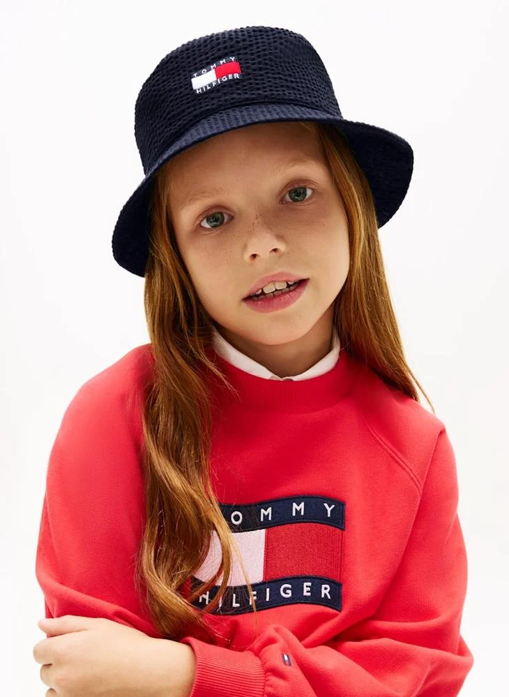 TOMMY HILFIGER  Kids Wavy Flag Seersucker Bucket Hat  | Best Price UAE