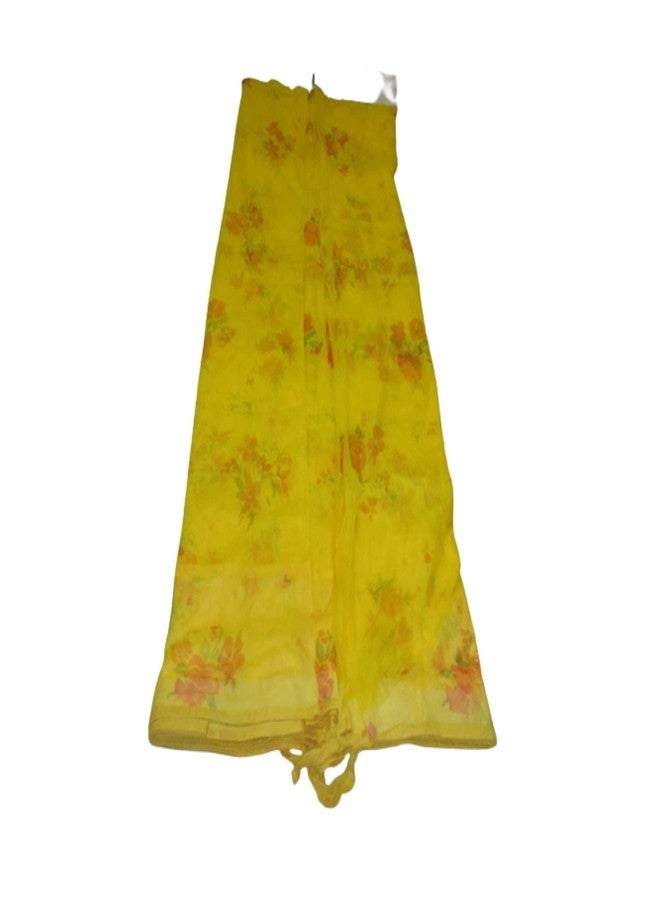 SXK Mosquito net Four Side Hanging Cotton Printed Double Bed with Lace for Mosquito Protection 6x7Ft. Yellow - Image 3