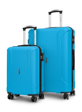 Series Set of 2 Luggage | Lightweight Small 10KG & Large 30KG ABS 8 Wheels Trolley Hardsided Travel Suitcase -Blue