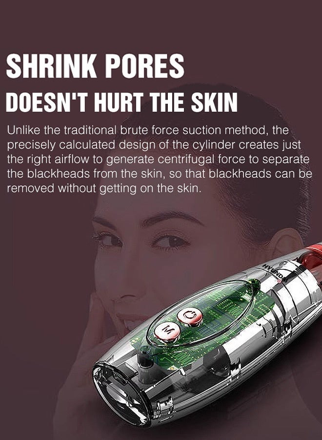 HYUNDAI 6-in-1 Facial Pore Cleaner Vacuum, Professional Blackhead Remover Tool with 65kPa Deep Suction, USB Rechargeable, 40 Min Runtime, for Acne, Oily & Sensitive Skin, Pain-Free Pore Extraction 7 8 - Image 3