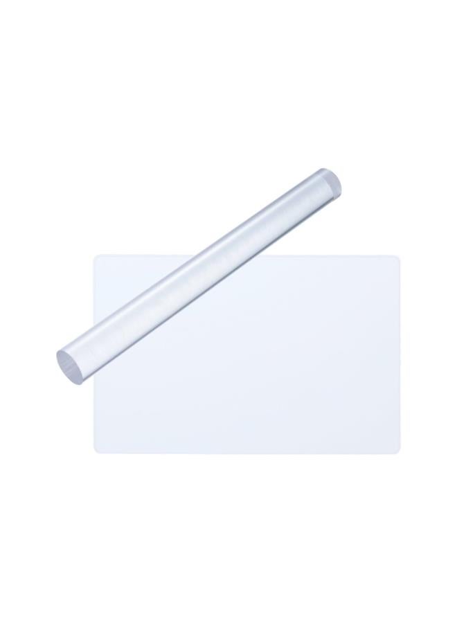 klarako 2pcs Clay Rolling Pin Acrylic Clay Roller Rectangle Acrylic Sheet Board Tools  - Image 1