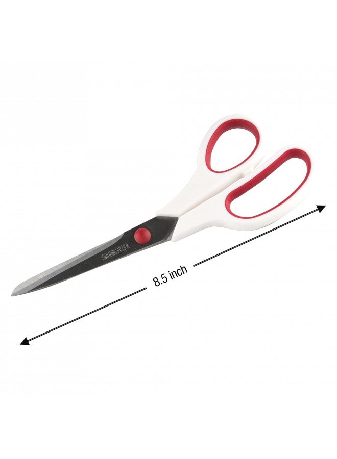 SINGER Fabric Scissors with Comfort Grip, 1-pack, Red & White - Image 4