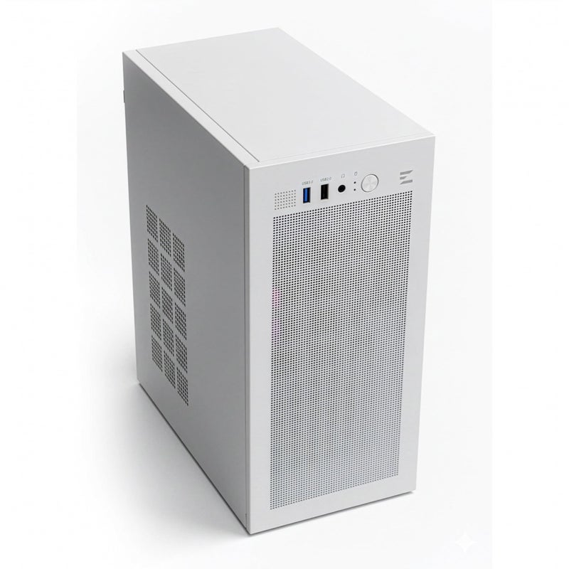ZALMAN صندوق كمبيوتر صغير مدمج من زالمان CUBIX، هيكل فولاذي ثقيل 0.8T، هيكل صغير Micro-ATX DTX ITX SFF SFX HTPC مع USB 3.0، مروحة مثبتة مسبقًا بحجم 80 مم، يناسب مزود الطاقة ATX، أبيض - Image 1