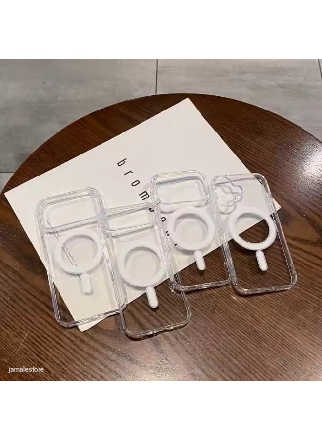 Transparent TPU Shockproof iPhone Case with Magnetic Magsafe Cover - Image 4