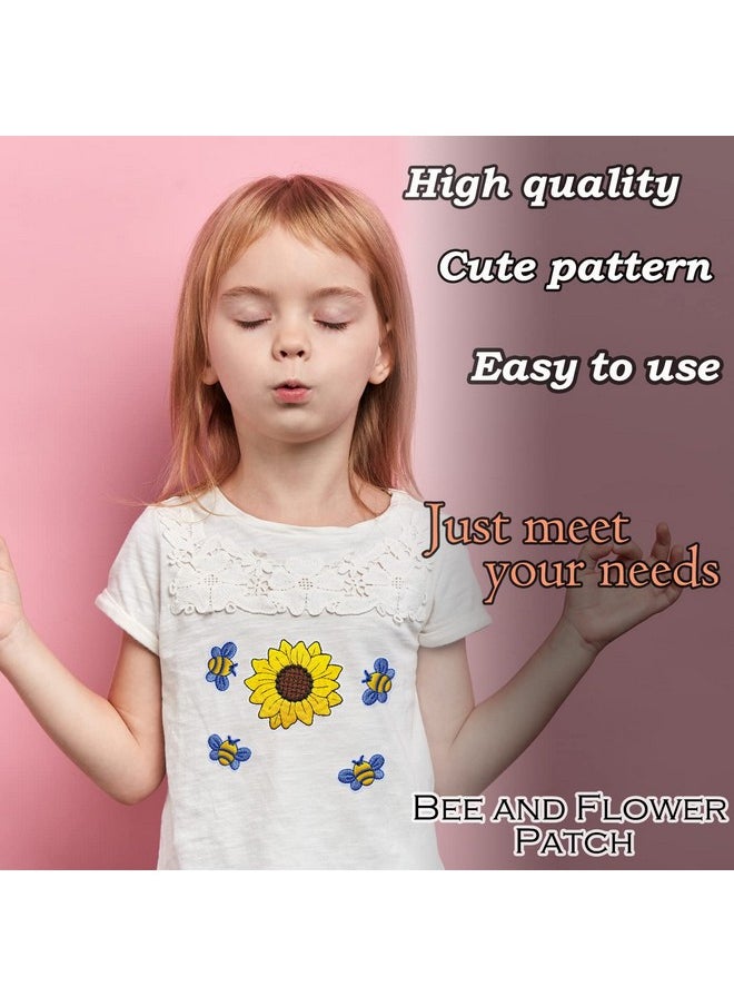 SPRT - Bee Patchembroidered Sunflower Patchsprt 11 Pieces Iron On Bee Yellow Flower Patches Decoration Sewing Patch For Bags Jackets Jeans Clothes - Image 1