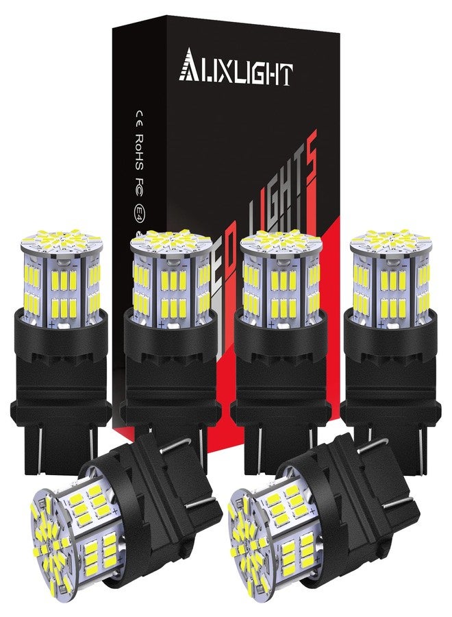 AUXLIGHT 3157 LED Bulbs 54-SMD 300% Super Bright 3056 3156 3057 3457 4057 4157 LED Light Replacement for Car Truck Backup Reverse Brake Tail Turn Signal Lights, Xenon White(Pack of 6) - Image 1