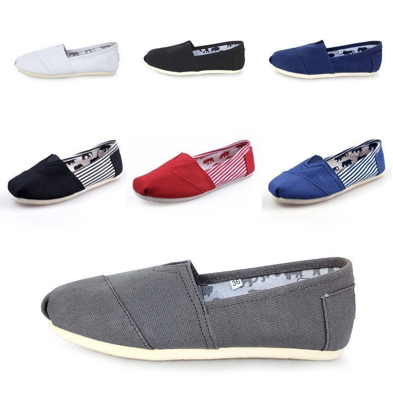 Men'S And Women'S Tom Thomas Canvas Shoes Solid Color Flats Shoes Couples Casual Shoes Lazy Slip-Ons - Image 3