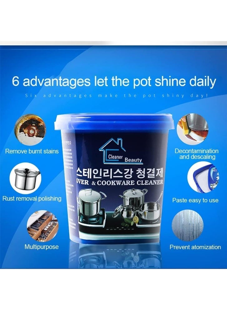 معجون تنظيف وتلميع سريع متعدد الأغراض لأسطح الأفران وأواني الطهي المصنوعة من الفولاذ المقاوم للصدأ، لإزالة البقع من أدوات تناول الطعام - Image 1