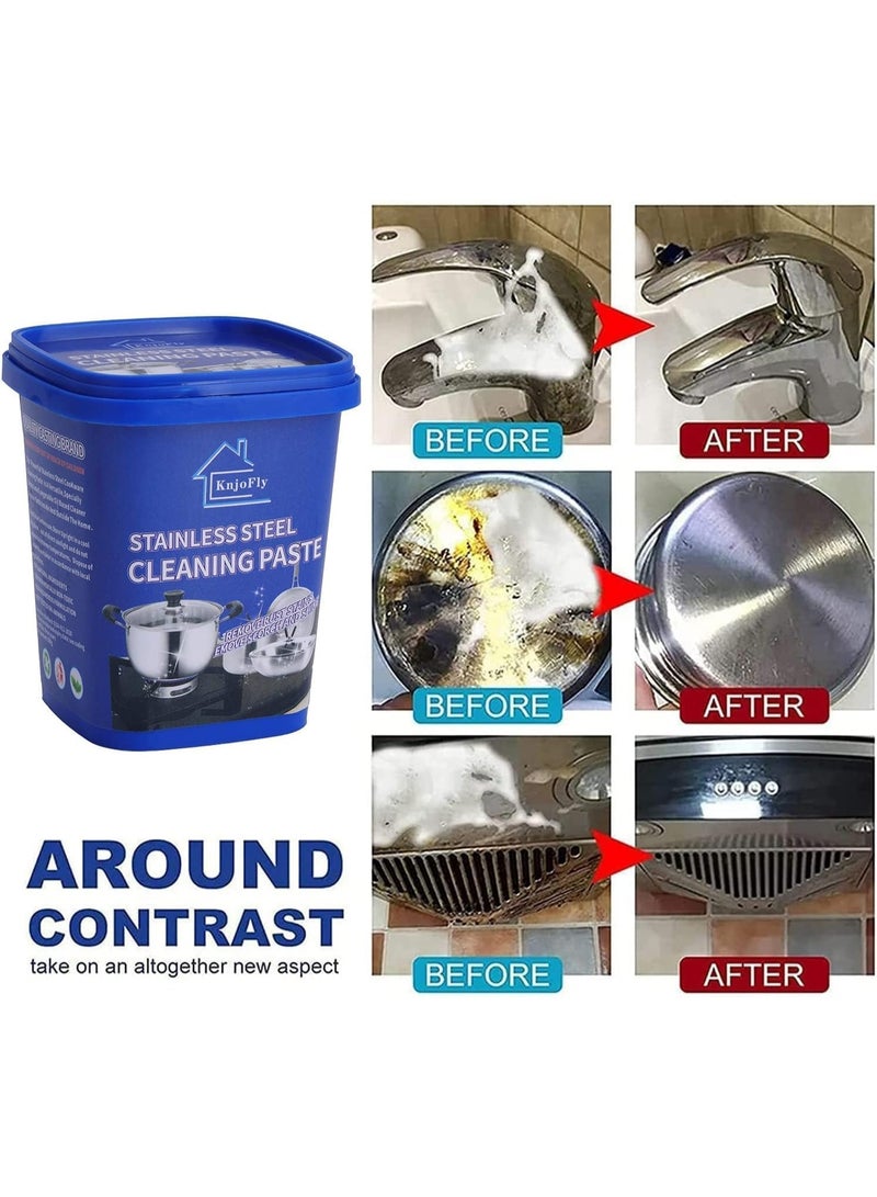 معجون تنظيف وتلميع سريع متعدد الأغراض لأسطح الأفران وأواني الطهي المصنوعة من الفولاذ المقاوم للصدأ، لإزالة البقع من أدوات تناول الطعام - Image 5
