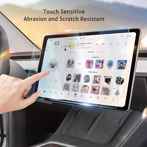 Ailun حماية شاشة زجاجية Ailun لتيسلا موديل Y Juniper 2025 / موديل 3 2024 Highland لوحدة التحكم المركزية شاشة اللمس [15.4 بوصة] مع أداة المحاذاة التلقائية + واقي شاشة صندوق الذراع [8 بوصة] - Image 4