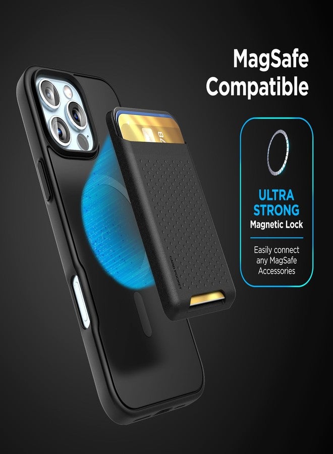 إنكاسد جراب ENCASED SlimShield لهاتف iPhone 16 Pro مع حامل بطاقات، (متوافق مع MagSafe) محفظة مغناطيسية قابلة للفصل وغطاء للهاتف - للرجال (أسود) - Image 3