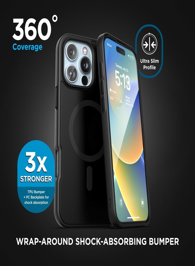 إنكاسد جراب ENCASED SlimShield لهاتف iPhone 16 Pro مع حامل بطاقات، (متوافق مع MagSafe) محفظة مغناطيسية قابلة للفصل وغطاء للهاتف - للرجال (أسود) - Image 4