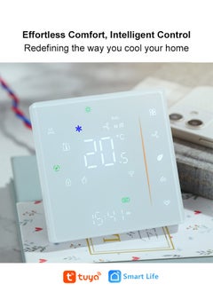 Twasl Smart Technologies TWASL Smart Wifi Thermostat - 2 pipes Air Conditioning Thermostat Temperature Controller, Room Smart AC Panel, Remote, Voice Control, AC Controller- White  - Image 2