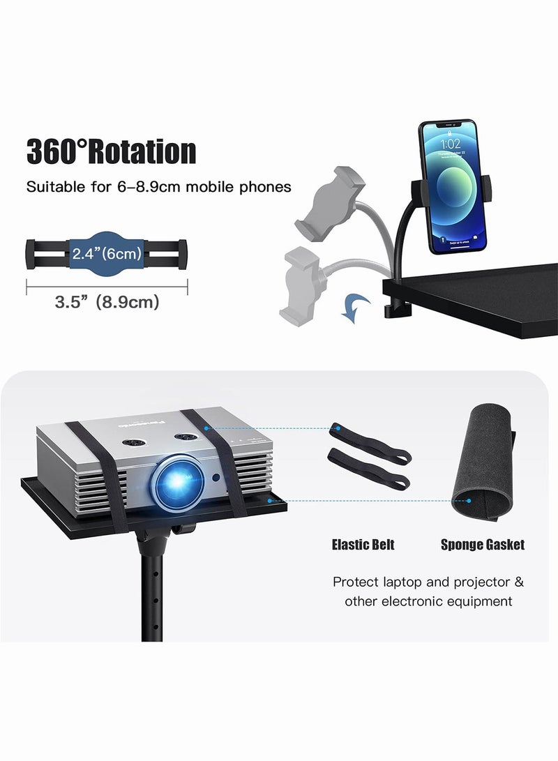 Projector Stand Tripod, Laptop Floor Stand Adjustable Height 23 to 63 Inches, Multifunctional Projector Tripod Stand for Office Home Theater, Projector Stand for Outdoor Movies - Image 5