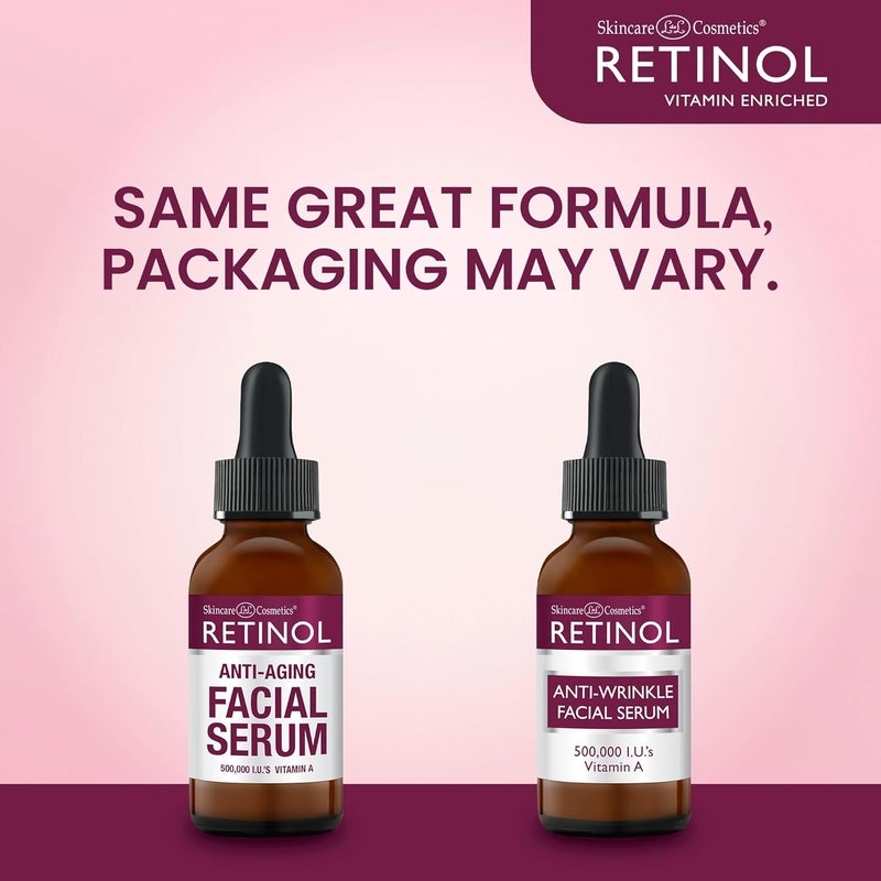 RETINOL Skincare LdeL Cosmetics Retinol Vitamin Enriched Anti-Wrinkle Facial Serum, 1 oz - Image 2