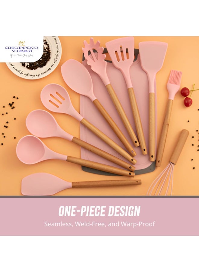 ACLIX 19pcs Kitchen Utensils Set: Professional & Stylish Chef Tools. Ideal Wedding Gift for Home Chefs. BPA-Free, Non-toxic Silicone Kitchenware to Modernize Your Kitchen (Pink) - Image 5