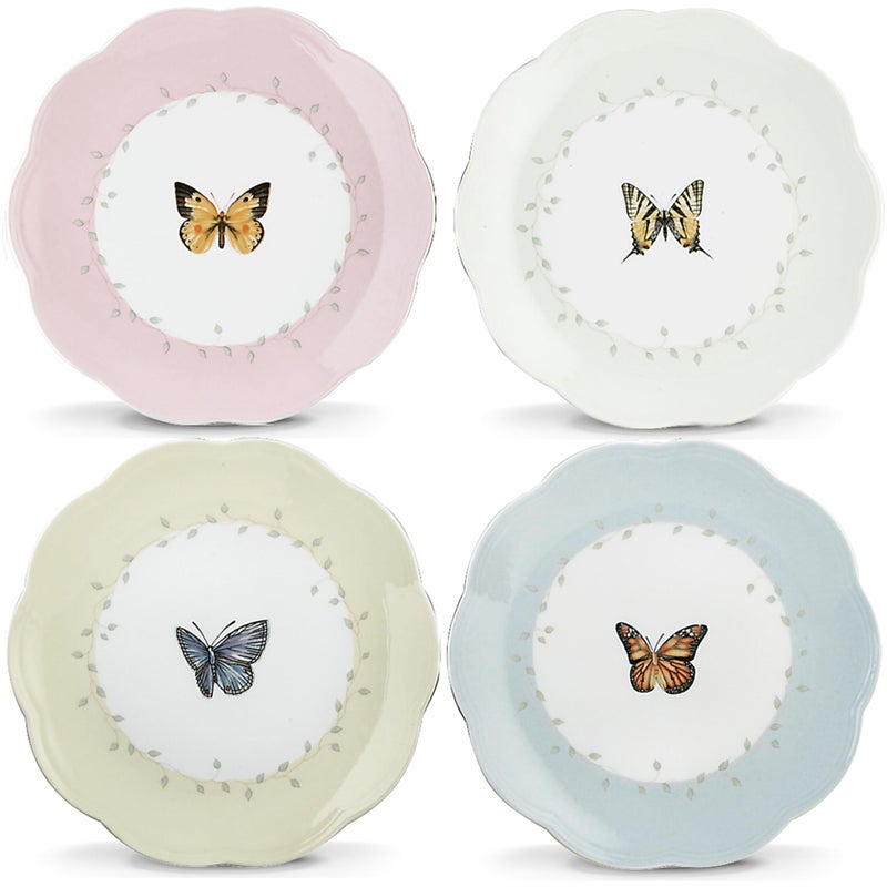 Lenox 6444731 Butterfly Meadow 4Piece Dessert Plate Set