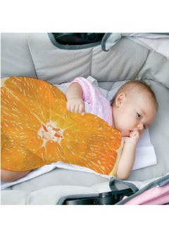 SYOSI Baby Wrap Blanket, Unisex Babies' Flannel Receiving Blankets,  Orange Printed Soft Comfort Blanket for Infant, Baby Fun Photo Blanket with Hat, 33.4*33.4Inch  - Image 4