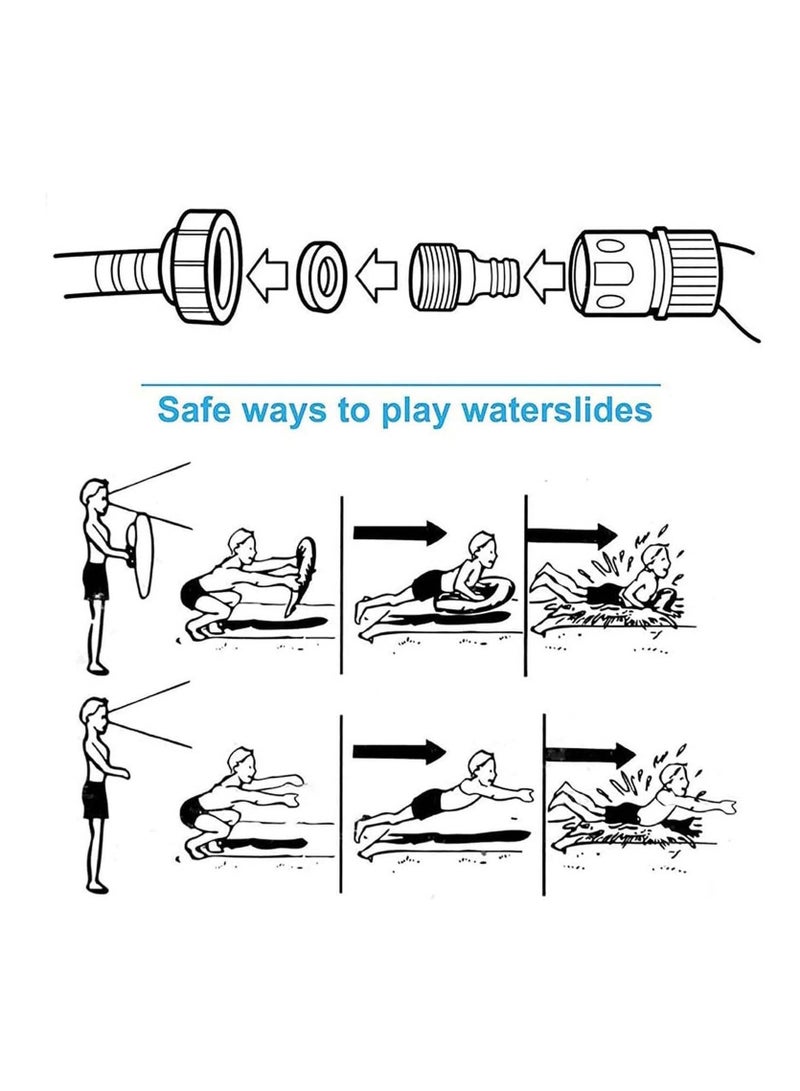 SYOSI Lawn Water Slides for Kids Adults, Lane Slip, Splash & Slide for Backyards, Water Slide Waterslide with 2 Boogie Boards, 15.7FT 2 Sliding Racing Lanes with Sprinklers, Durable PVC Construction  - Image 5