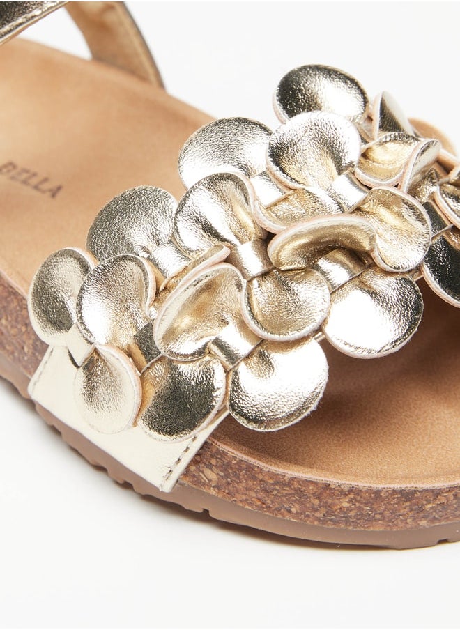Flora Bella By Shoexpress - Girls Applique Detail Sandals With Hook And Loop Closure - Image 1
