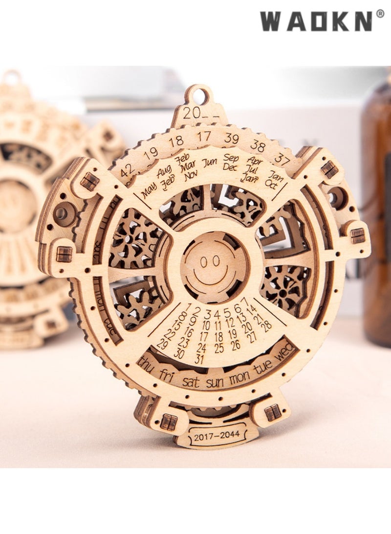 WAOKN DIY Perpetual Calendar, Wooden Mechanical Gears 3D Puzzle Model, Educational and Engaging Craft Kit, Ideal for Adults and Teens, Enhances Spatial Awarenes, Develops Fine Motor Skills  - Image 3