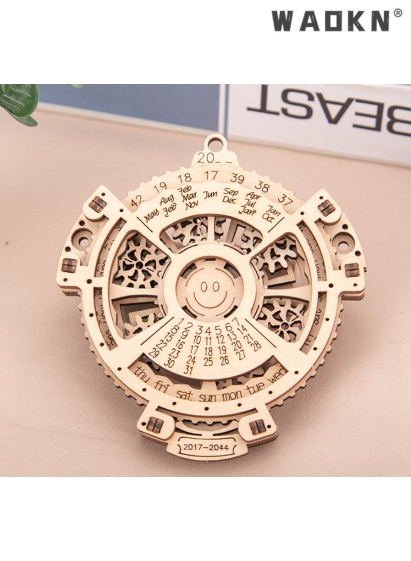 WAOKN DIY Perpetual Calendar, Wooden Mechanical Gears 3D Puzzle Model, Educational and Engaging Craft Kit, Ideal for Adults and Teens, Enhances Spatial Awarenes, Develops Fine Motor Skills  - Image 4