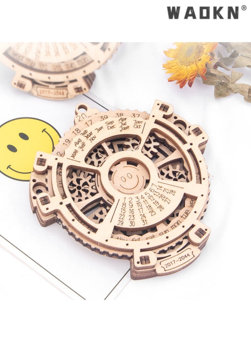 WAOKN DIY Perpetual Calendar, Wooden Mechanical Gears 3D Puzzle Model, Educational and Engaging Craft Kit, Ideal for Adults and Teens, Enhances Spatial Awarenes, Develops Fine Motor Skills  - Image 5