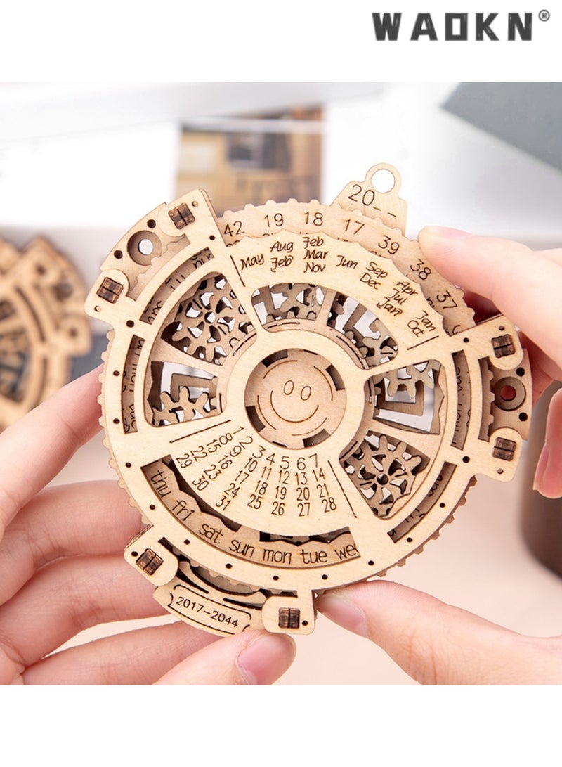 WAOKN DIY Perpetual Calendar, Wooden Mechanical Gears 3D Puzzle Model, Educational and Engaging Craft Kit, Ideal for Adults and Teens, Enhances Spatial Awarenes, Develops Fine Motor Skills  - Image 2