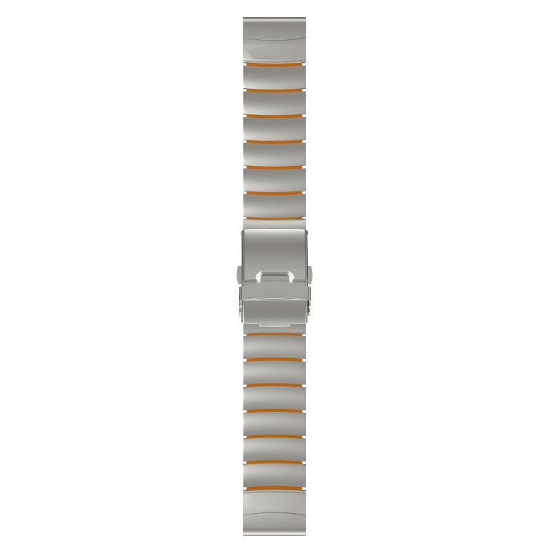 S-TOP For Garmin 26mm Safety Buckle Single Bead Silicone Titanium Alloy Watch Band(Titanium Orange) - Image 3