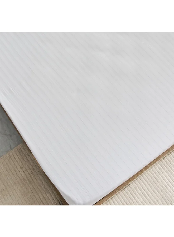 Home Box Hamilton Satin Stripe Twin Fitted Sheet 120 X 200 X 36 Cm