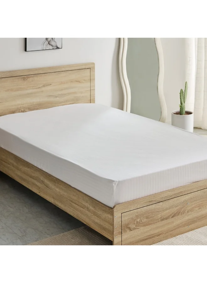 Home Box Hamilton Satin Stripe Twin Fitted Sheet 120 X 200 X 36 Cm