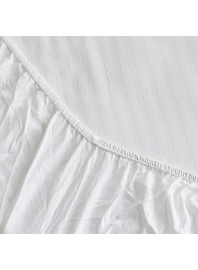 Home Box Hamilton Satin Stripe Twin Fitted Sheet 120 X 200 X 36 Cm
