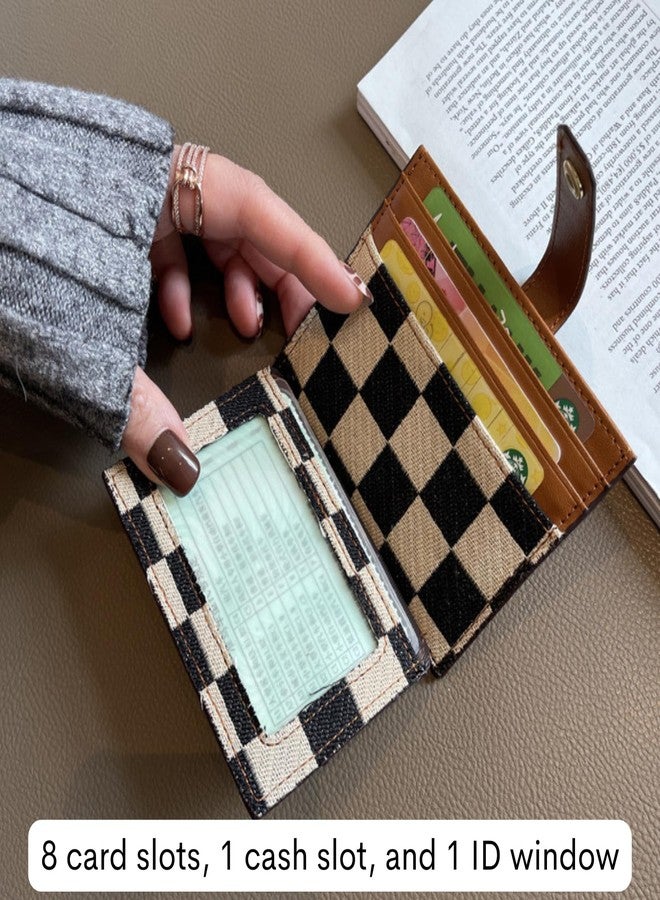 TURBOOST Cute Slim Card Holder Canvas Front Pocket Wallet, Small Credit Card Case for Women (Tan) - Image 5