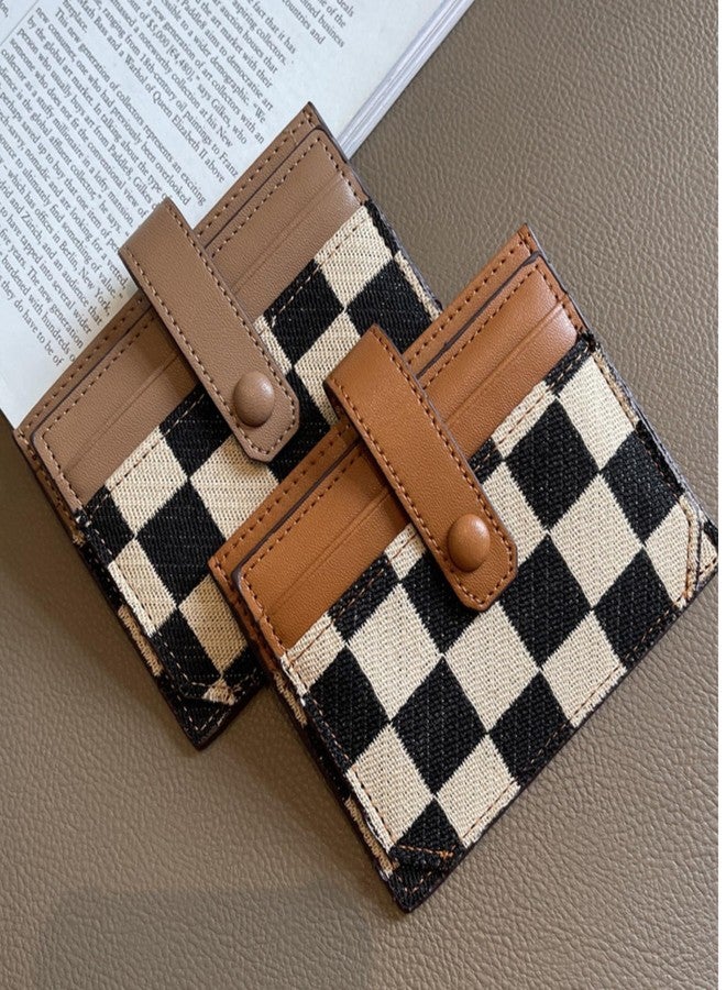 TURBOOST Cute Slim Card Holder Canvas Front Pocket Wallet, Small Credit Card Case for Women (Tan) - Image 2