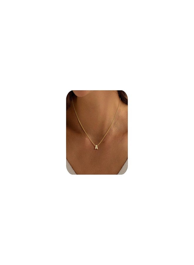 ASHINE Initial Letter Necklaces for Women Dainty Gold Necklace for Women cadenas de oro 14k puro para mujer 16 Inch Charm Gold Chain for Trendy (Gold-A) - Image 1