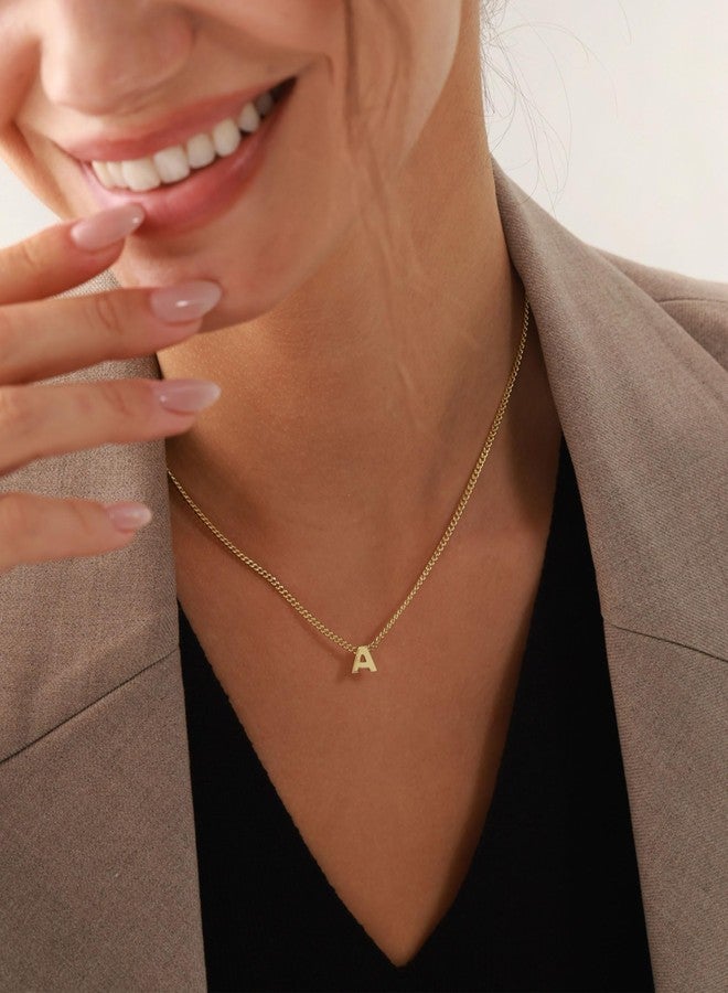 ASHINE Initial Letter Necklaces for Women Dainty Gold Necklace for Women cadenas de oro 14k puro para mujer 16 Inch Charm Gold Chain for Trendy (Gold-A) - Image 2