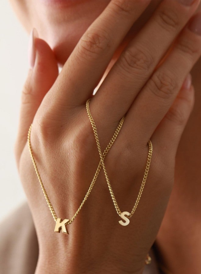 ASHINE Initial Letter Necklaces for Women Dainty Gold Necklace for Women cadenas de oro 14k puro para mujer 16 Inch Charm Gold Chain for Trendy (Gold-A) - Image 4