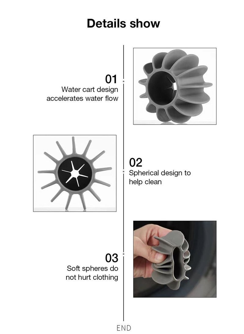 general 3pcs Silicone Magic Laundry Ball Reusable Clothes Hair Cleaning Tool Pet Hair Remover Washing Machine Cat Hair Catcher Laundry Ball - Image 3