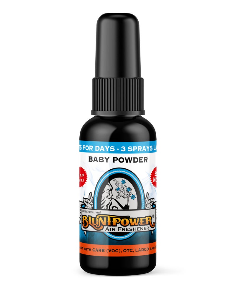 BLUNT POWER Bluntpower (Baby Powder  1 Pack) Concentrated Air Freshener For Room And Car Spray - Oil-Based Diffuser Spray Bottle - Long-Lasting Bathroom Spray  Car Freshener  & Odor Eliminator Spray - Image 1