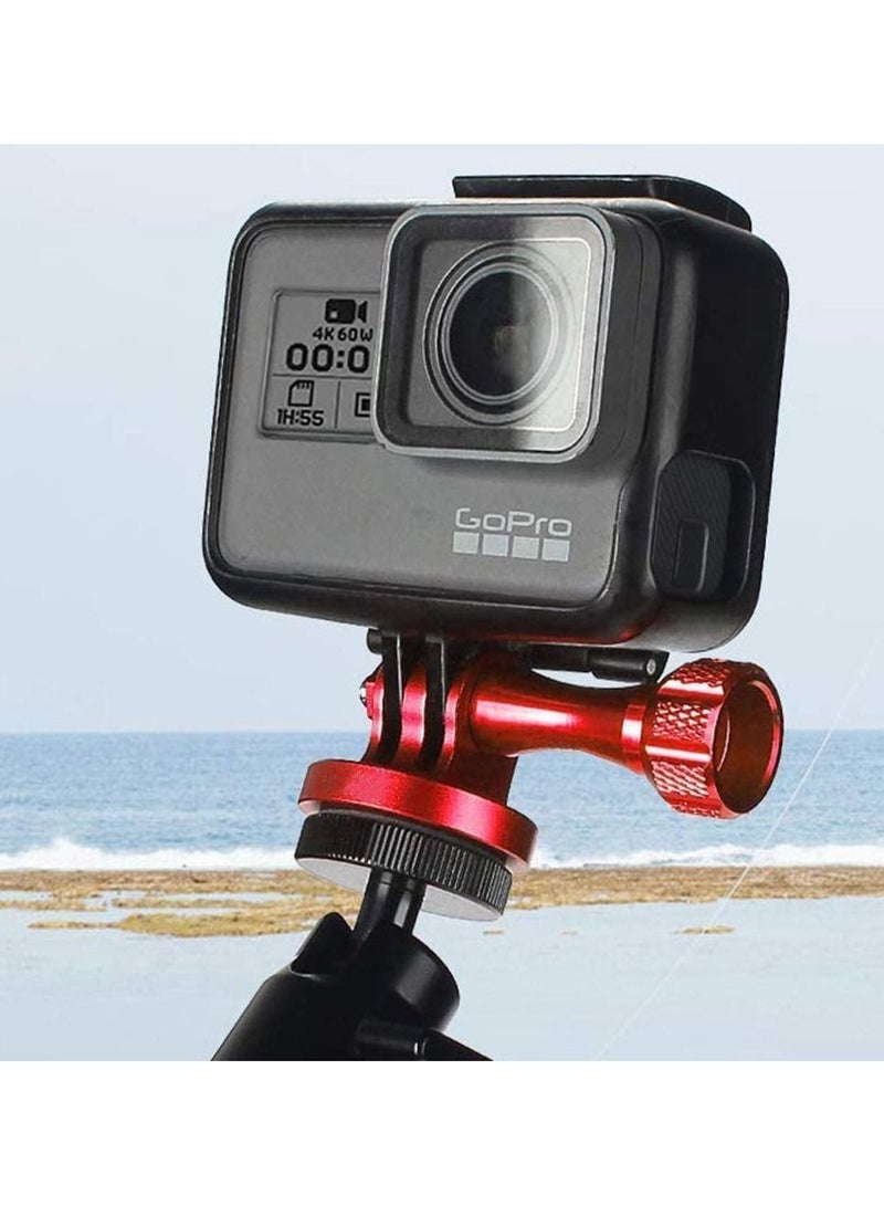 Tripod Adapter Mount Thumb Screw Waterproof Aluminum Screw Mount Adapter for Tripod Compatible with Gopro Hero10 9 8 7 6 5 4 Dji Osmo (Red) - Image 3