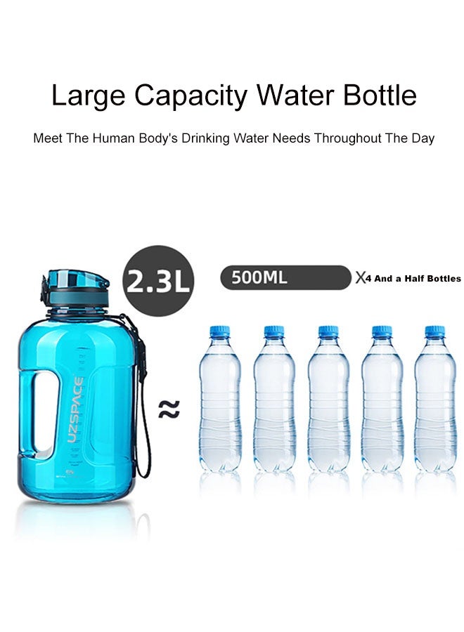 أوسبايس زجاجة مياه 2300 مل زجاجة شرب رياضية كبيرة سعة 2.3 لتر كبيرة الحجم 2300 مل زجاجة مياه كبيرة الحجم 2.3 لتر للسفر في الصالة الرياضية - Image 3