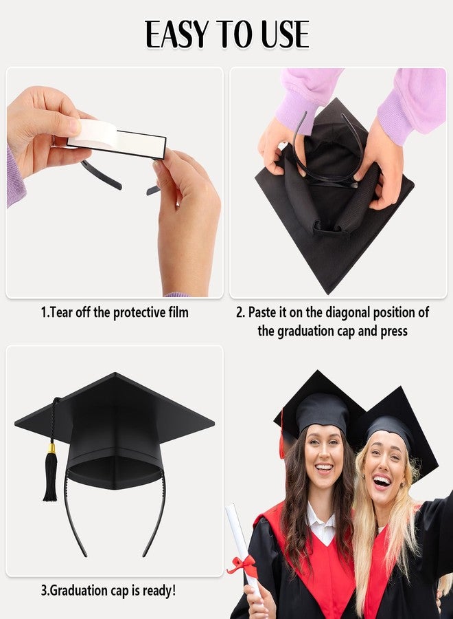 Phoncoo 2 Pack Graduation Cap Headband, Upgrade Grad Cap Headband Insert - Secures Your Graduation Caps and Keeps Hairstyle - Image 4