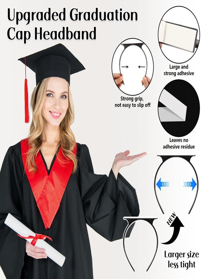 Phoncoo 2 Pack Graduation Cap Headband, Upgrade Grad Cap Headband Insert - Secures Your Graduation Caps and Keeps Hairstyle - Image 2